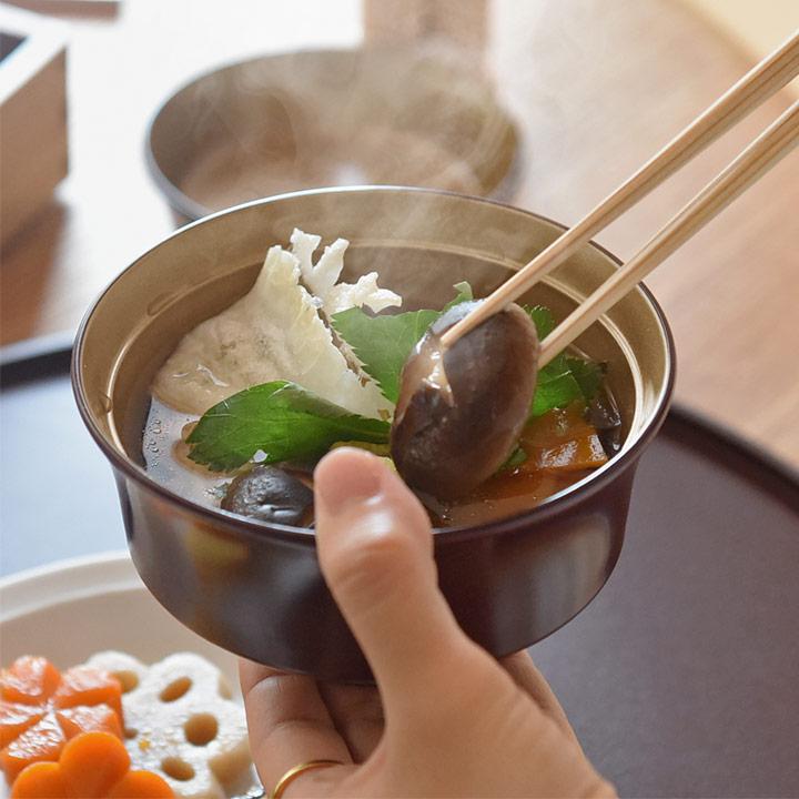 お正月を華やかにする 蓋つき椀 雑煮椀 山中塗 : アンジェ インテリア