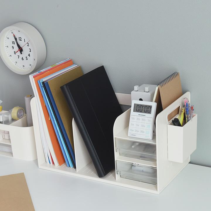 勉強道具をひとまとめに ブックスタンド 卓上 収納ボックス 組立不要