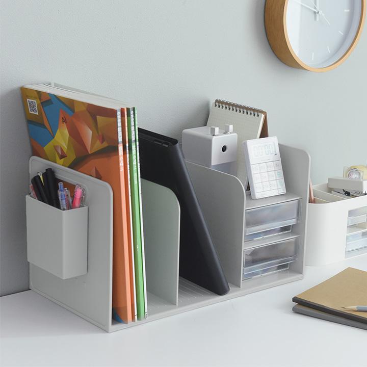 勉強道具をひとまとめに ブックスタンド 卓上 収納ボックス 組立不要