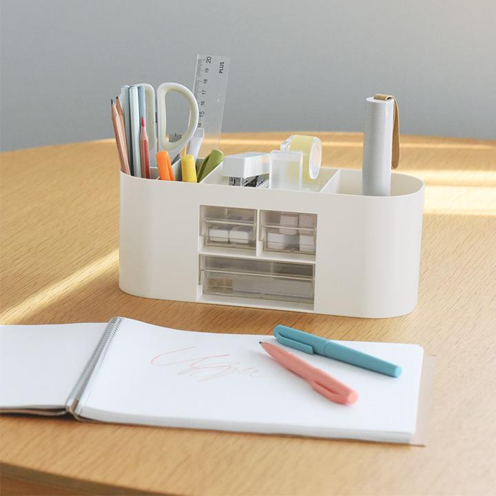 散らかる文具をひとまとめに ペンスタンド 引き出し付 ペン立て 大容量 かわいい おしゃれ ペン入れ デスク上収納 入学準備 |  | 13
