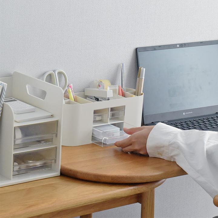 散らかる文具をひとまとめに ペンスタンド 引き出し付 ペン立て 大容量 かわいい おしゃれ ペン入れ デスク上収納 入学準備 |  | 07