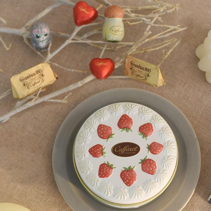 カファレル ケーキ缶 イタリア製 ショートケーキ缶 お菓子 プチ ギフト チョコレート ギフト 贈り物 Caffarel | 
