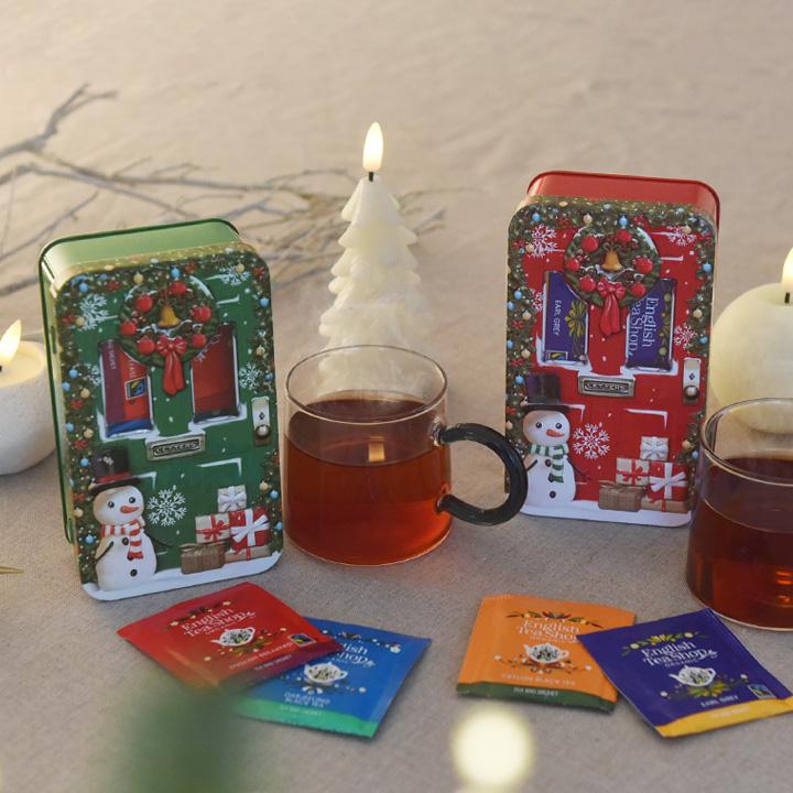 イングリッシュティーショップ クリスマス・ドア・リース缶 18P入り 紅茶 ティーバッグ English Tea Shop | 