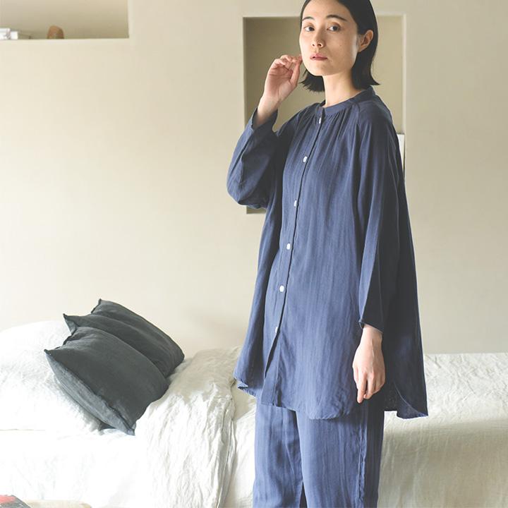 着る保湿クリーム×TERAX HOT 温活パジャマ Wガーゼ 長袖前開き スリーピングウェア パジャマレディース |  | 01