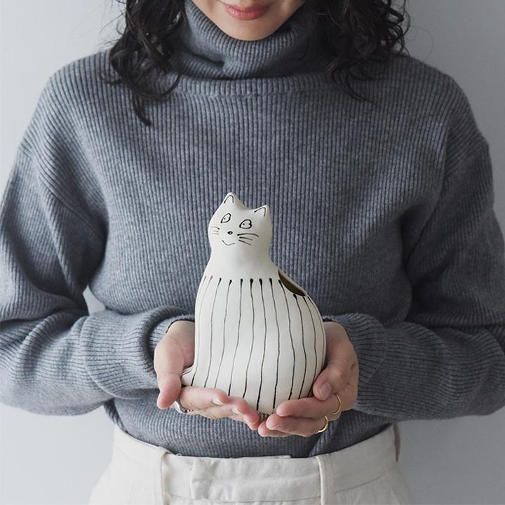 子猫の花器 フラワーベース 波佐見焼 おしゃれ 北欧 陶器 花瓶