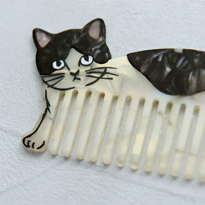 松尾ミユキ 猫モチーフ コーム くし 持ち運び かわいい ヘアコーム 櫛