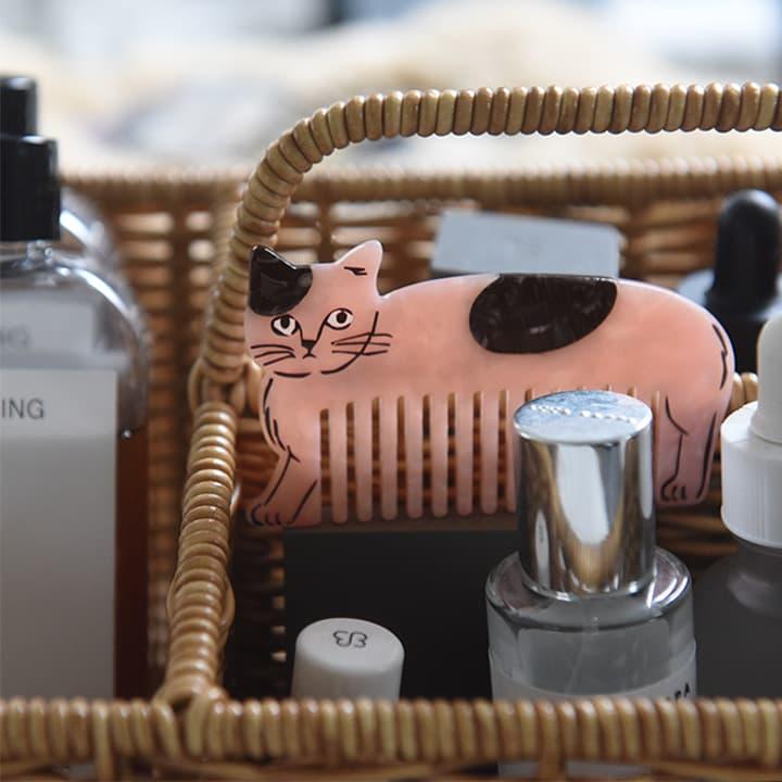 松尾ミユキ 猫モチーフ コーム くし 持ち運び かわいい ヘアコーム 櫛