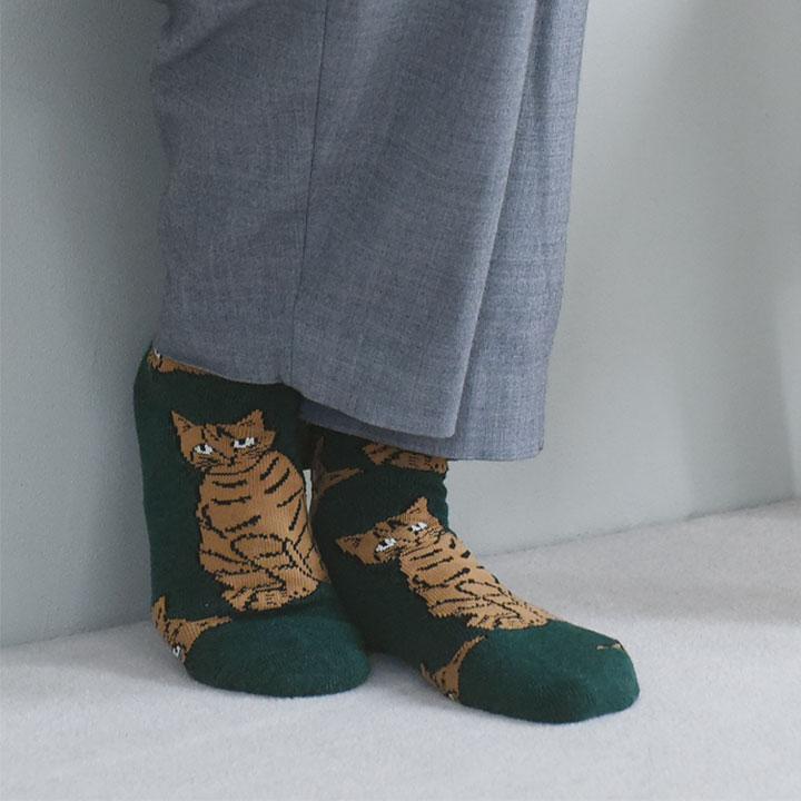 松尾ミユキ 猫モチーフ ウールブレンド ソックス 靴下 プレゼント 