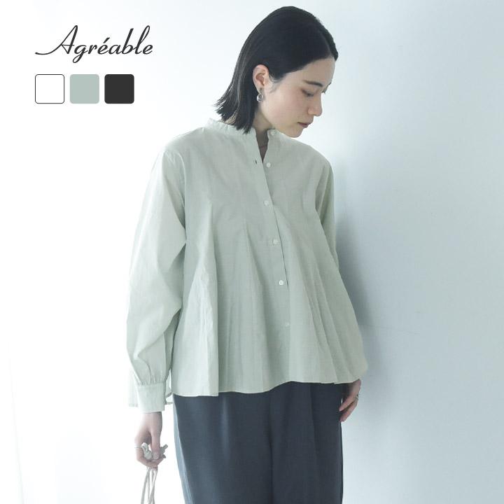 Agreable（アグレアーブル） 切替デザインでスッキリ見え バンドカラー