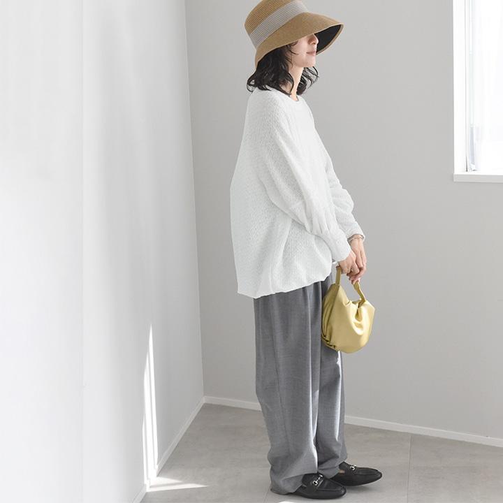 【秋服クーポン】凹凸素材で程良いシアー感 裾バルーンプルオーバー／kauliina カウリーナ【7/4F追加】 |  | 10