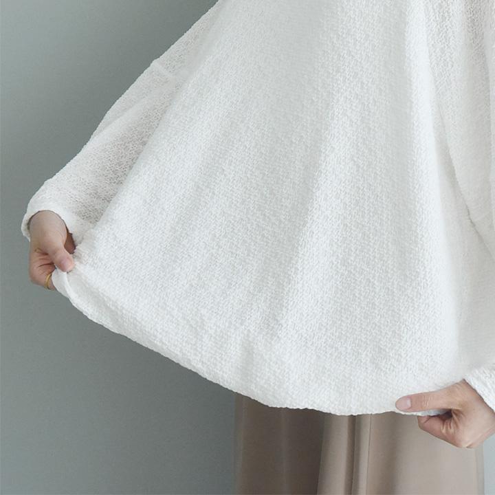 【秋服クーポン】凹凸素材で程良いシアー感 裾バルーンプルオーバー／kauliina カウリーナ【7/4F追加】 |  | 18