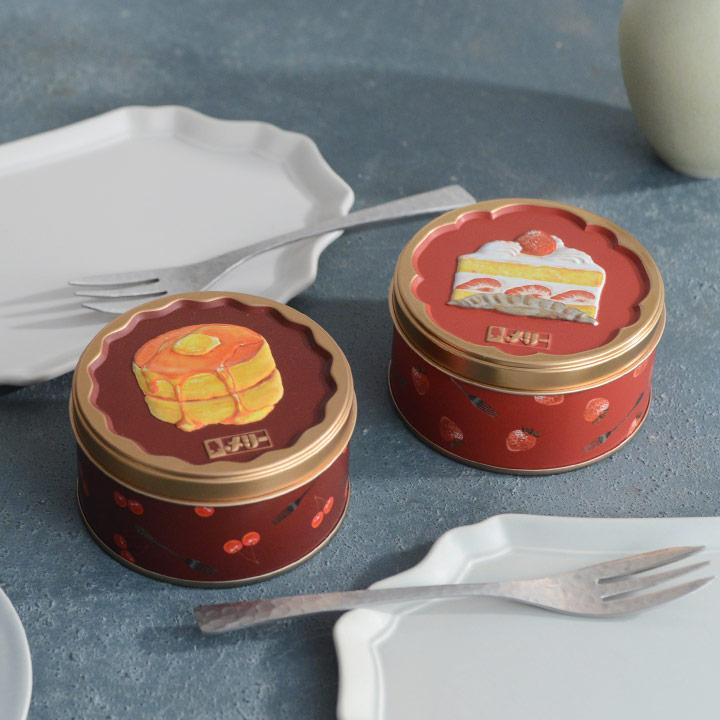 はじけるキャンディチョコレート ホットケーキ缶＆ショートケーキ缶