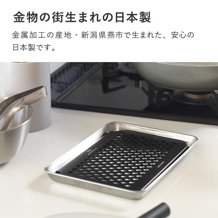 解凍時のドリップが落ちる 穴あき バッド付き 解凍プレート 日本製 燕