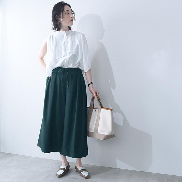 さらさらリネンタッチ】スカーチョ 夏 スカートパンツ ワイドパンツ