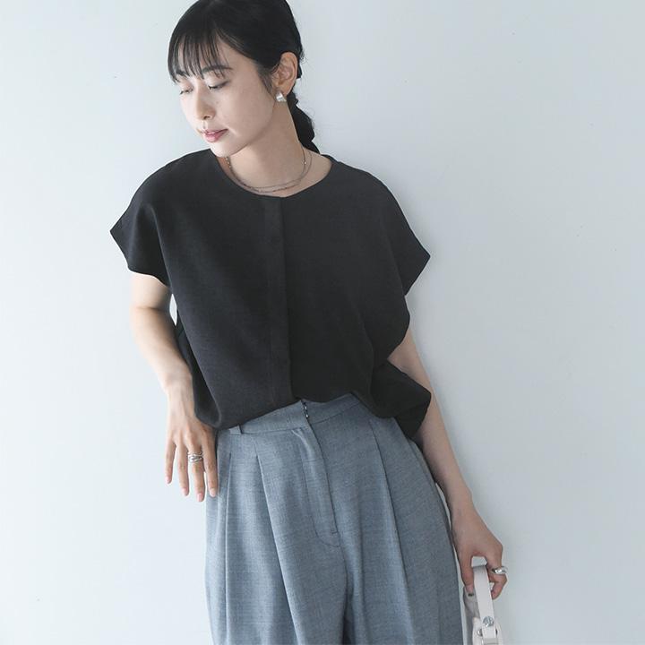 【さらさらリネンタッチ】ベルト付 2WAY ブラウス レディース 夏 半袖 オフィス uvカット 洗濯可 kauliina カウリーナ【9／16F追加】 |  | 18