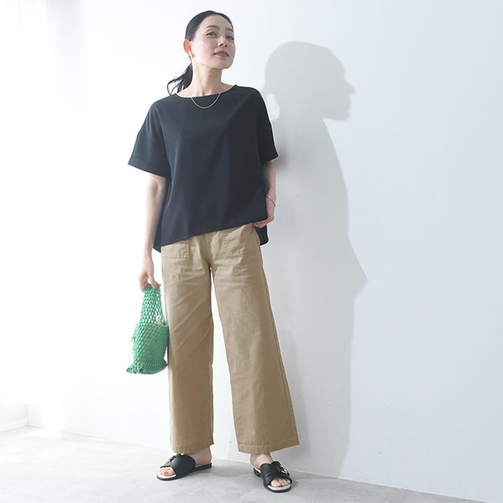 【楽ちんワイド】コットンリネン 軽いはき心地のベイカーパンツ ワイドパンツ【7／17F追加】 |  | 15
