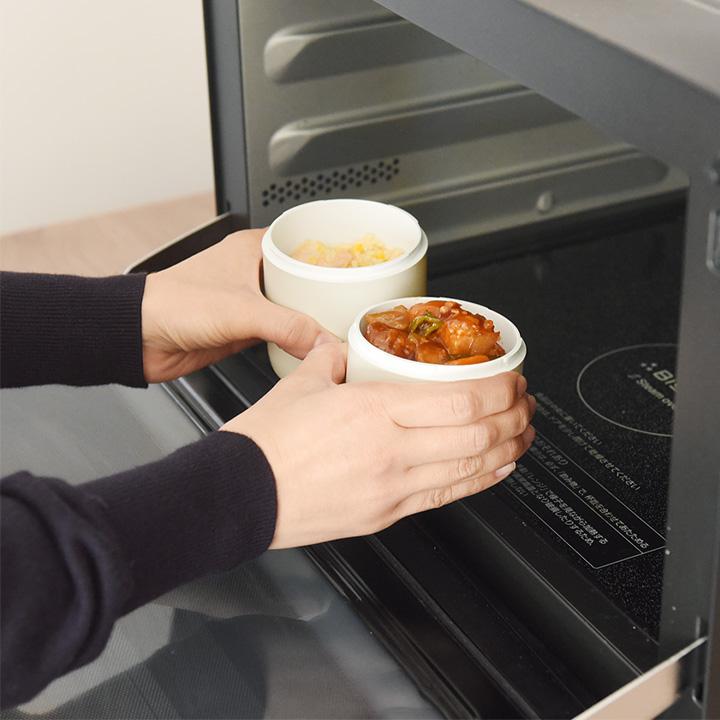 バッグの隙間に収まりやすい 3段 お弁当箱 600ml レンジ対応 食洗機