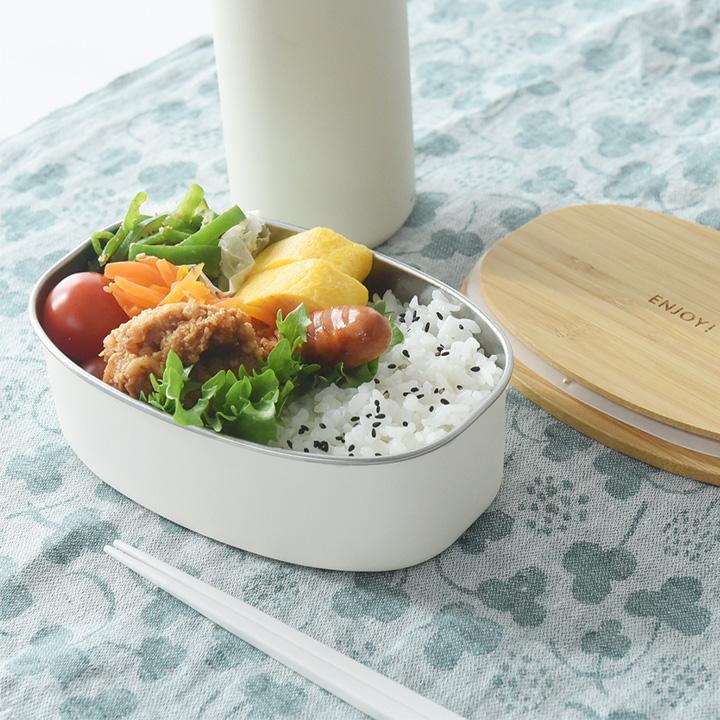 ごはんが美味しくなる木製フタ ステンレス製 ランチボックス オーバル