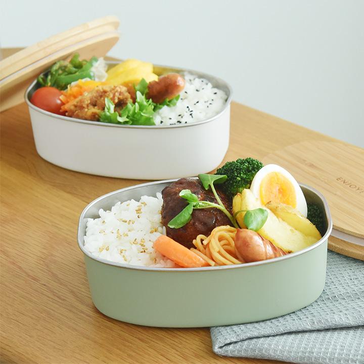 ごはんが美味しくなる木製フタ ステンレス製 ランチボックス オーバル