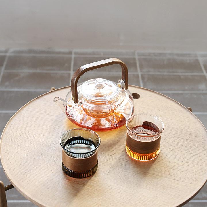 ティーポット 耐熱ガラス 天然木 770ml ポット 急須 ガラス おしゃれ