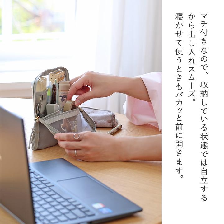 軽量メッシュ ツールポーチ ペンケース 仕切り 大容量 多機能 文房具 デスク収納 卓上 bon moment ボンモマン | bon moment | 06