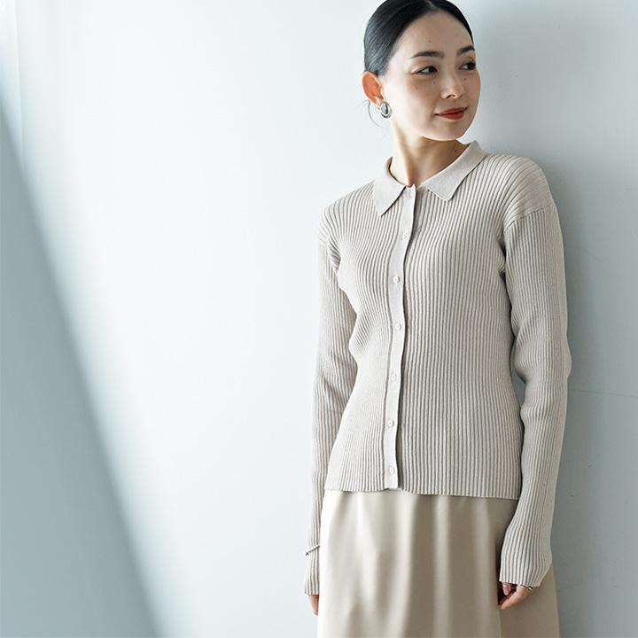 Agreable（アグレアーブル） 程良いフィット感 襟付ポロニット 抗