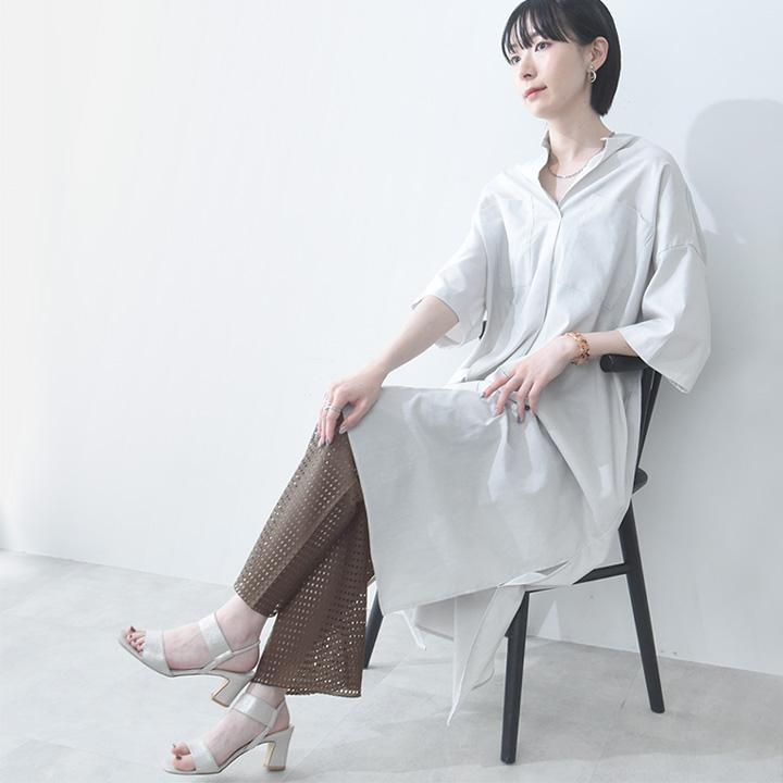 涼しく快適 レイヤードパンツ レース切替 メッシュ シアーワイドパンツ レディース 夏 kauliina カウリーナ【送料無料】 |  | 10