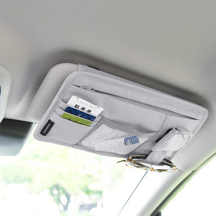 サングラスホルダー カード 駐車券 小物 サンバイザーケース カー用品 小物をさっと取り出せる サンバイザーポケット bon moment ボンモマン | bon moment | 19