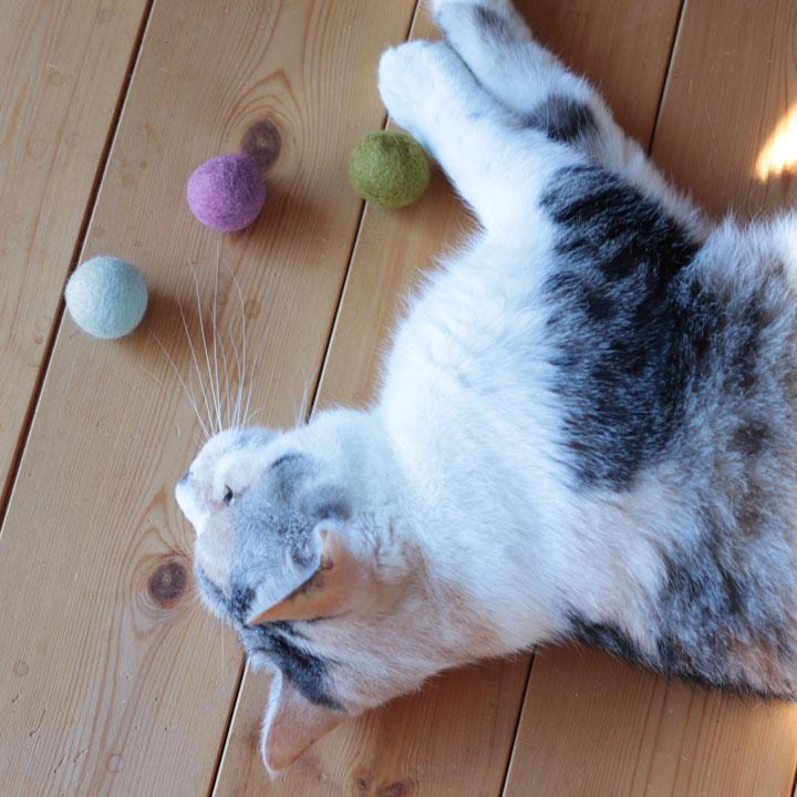 やさしく遊べる コロコロボール 8個入り ウール100% 日本製 猫 おもちゃ ボール 一人遊び ねこおもちゃ ねこ／necono ネコノ |  | 05