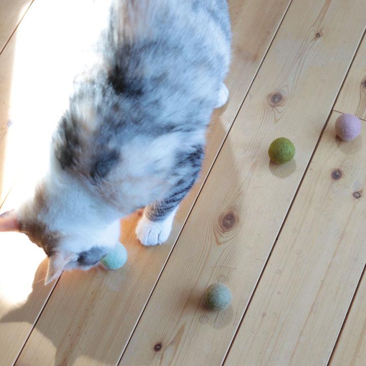 やさしく遊べる コロコロボール 8個入り ウール100% 日本製 猫 おもちゃ ボール 一人遊び ねこおもちゃ ねこ／necono ネコノ |  | 06