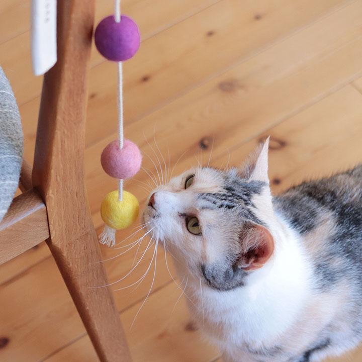 やさしく遊べる コロコロボールの 猫じゃらし 猫 おもちゃ ボール 一人遊び ねこおもちゃ ねこ ウール100% 日本製／necono ネコノ |  | 06