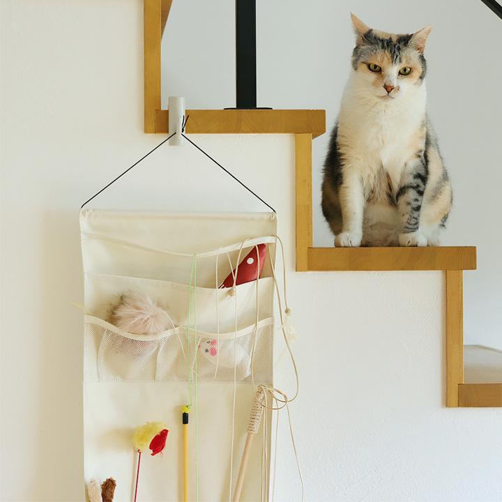 探しやすくて取り出しやすい 猫のおもちゃ収納 ウォールポケット ペットおもちゃ収納 76×30cm yrh bon moment cat ボンモマンキャット | bon moment | 14