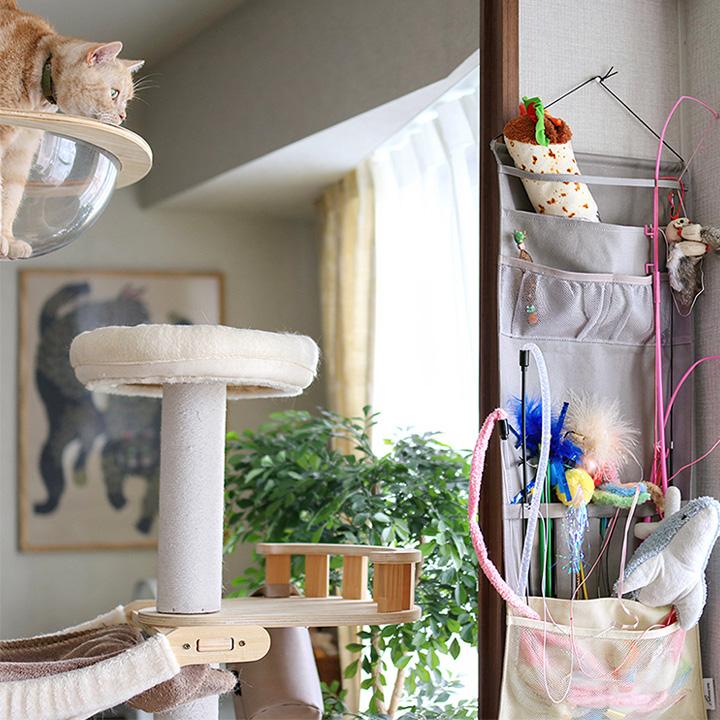 探しやすくて取り出しやすい 猫のおもちゃ収納 ウォールポケット ペットおもちゃ収納 76×30cm yrh bon moment cat ボンモマンキャット | bon moment | 17
