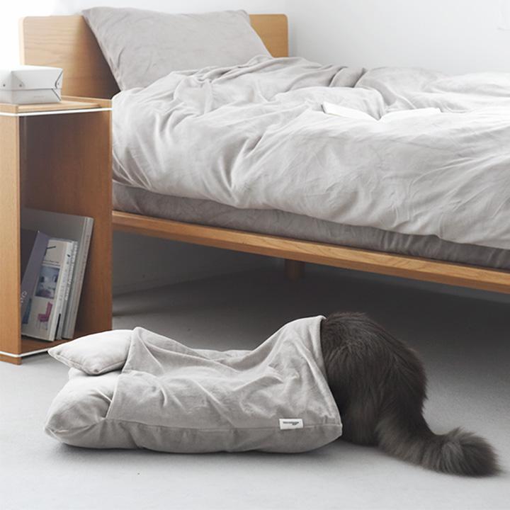 bon moment cat うっとりなめらかパフ カバーもマットも洗える 潜れる ペットベッド 47×57cm | bon moment | 18