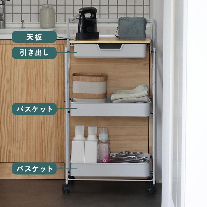 Ordre 折りたたみ キッチンラック キッチンワゴン 収納ワゴン キャスター付き 鉄板付き 3段 組立不要 洗面所 yrh オルドル【送料無料】 |  | 05