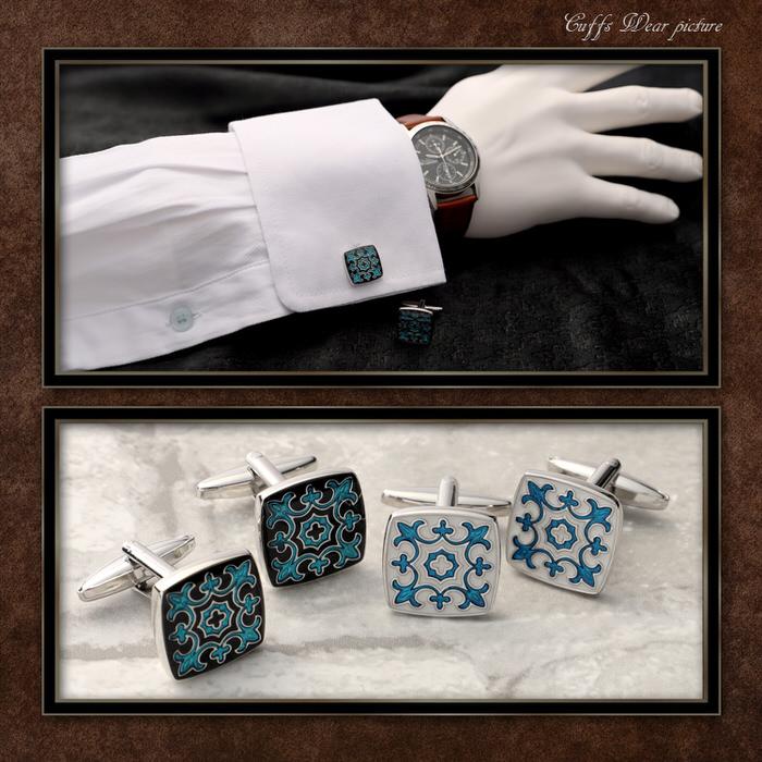 デザイン カフス パターン 模様 シルバー 銀 カフリンクス メンズ