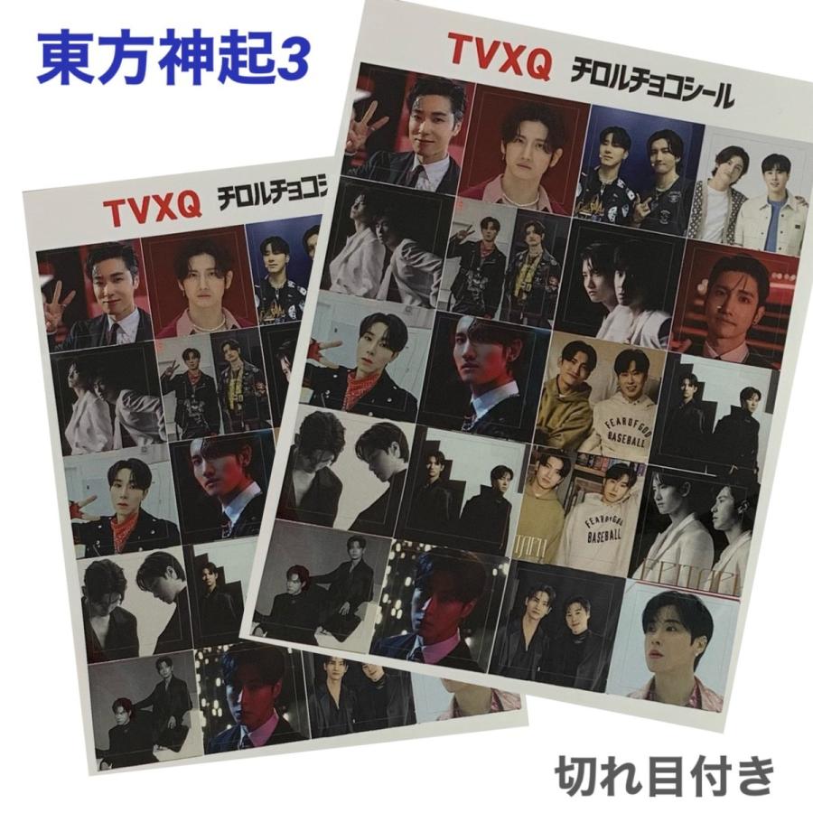 ２枚セット Tvxq 東方神起 ユノ チャンミン 切れ目付き ミニ シール ステッカー チロルチョコ 韓流 グッズ Fu025 3 テレビで話題