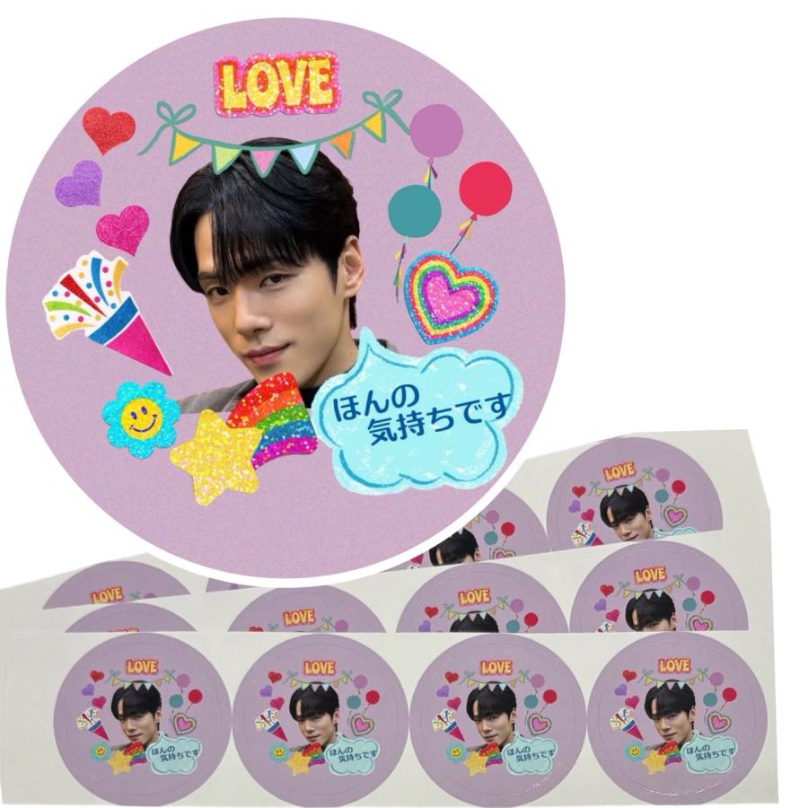 キムジョンヒョン 丸シール 直径4cm×12枚 切れ目付き ステッカー