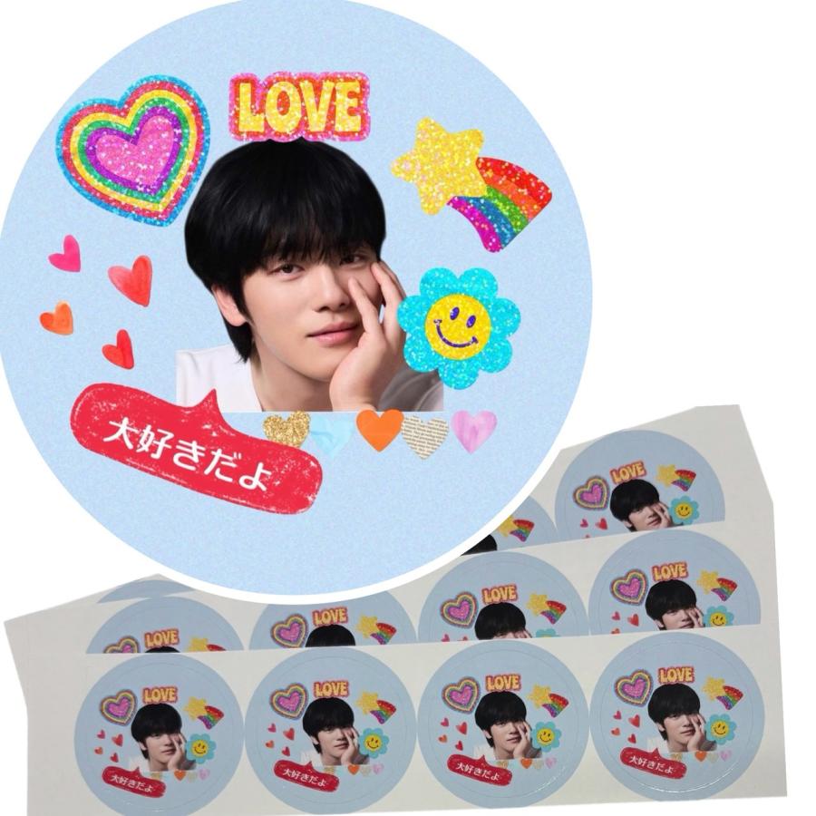 キムジョンヒョン 丸シール 直径4cm×12枚 切れ目付き ステッカー