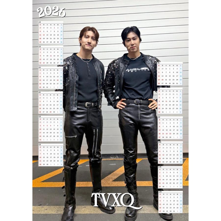 TVXQ 東方神起 2026 ラミネート カレンダー A4サイズ 韓流 グッズ
