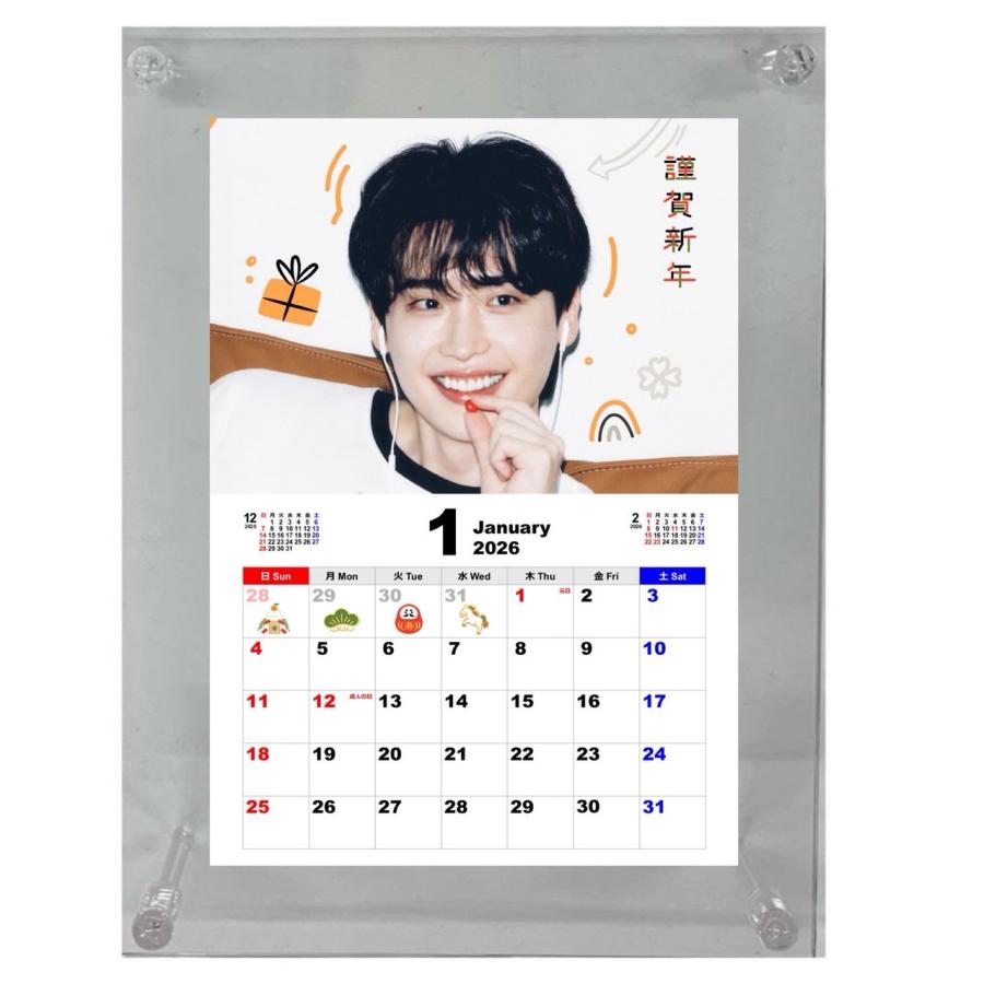 イジョンソク 2026 フォトフレーム付き 卓上 カレンダー 韓流 グッズ