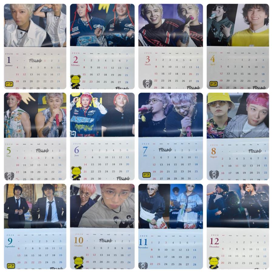 ホンギ FTISLAND 2026 壁掛け カレンダー 二つ折りタイプ 韓流 グッズ