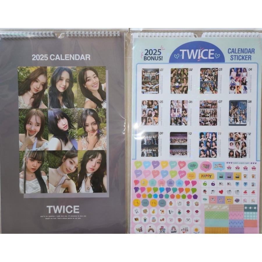 TWICE トゥワイス 2025 壁掛け カレンダー ステッカー付 韓流 TWICE トゥワイス 2025 壁掛け カレンダー ステッカー付 韓流