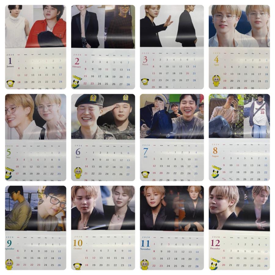 ジミン BTS 2026 壁掛け カレンダー 二つ折りタイプ 韓流 グッズ fx038
