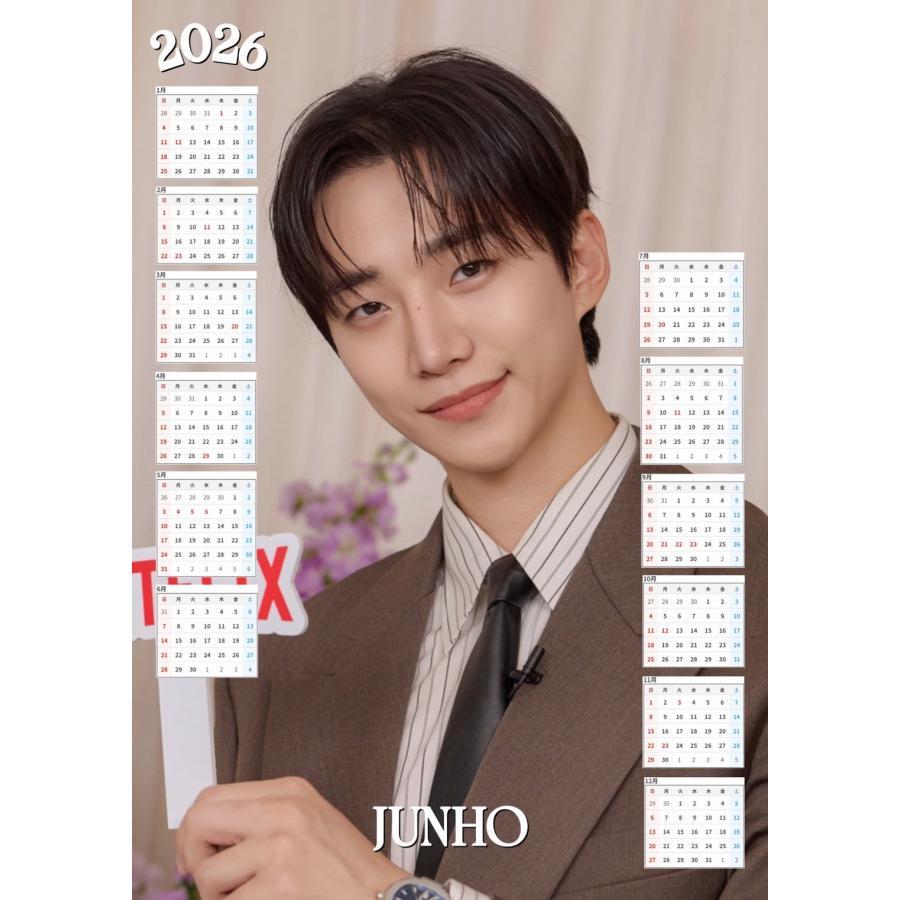 ジュノ 2PM 2026 ラミネート カレンダー A4サイズ 韓流 グッズ fx058