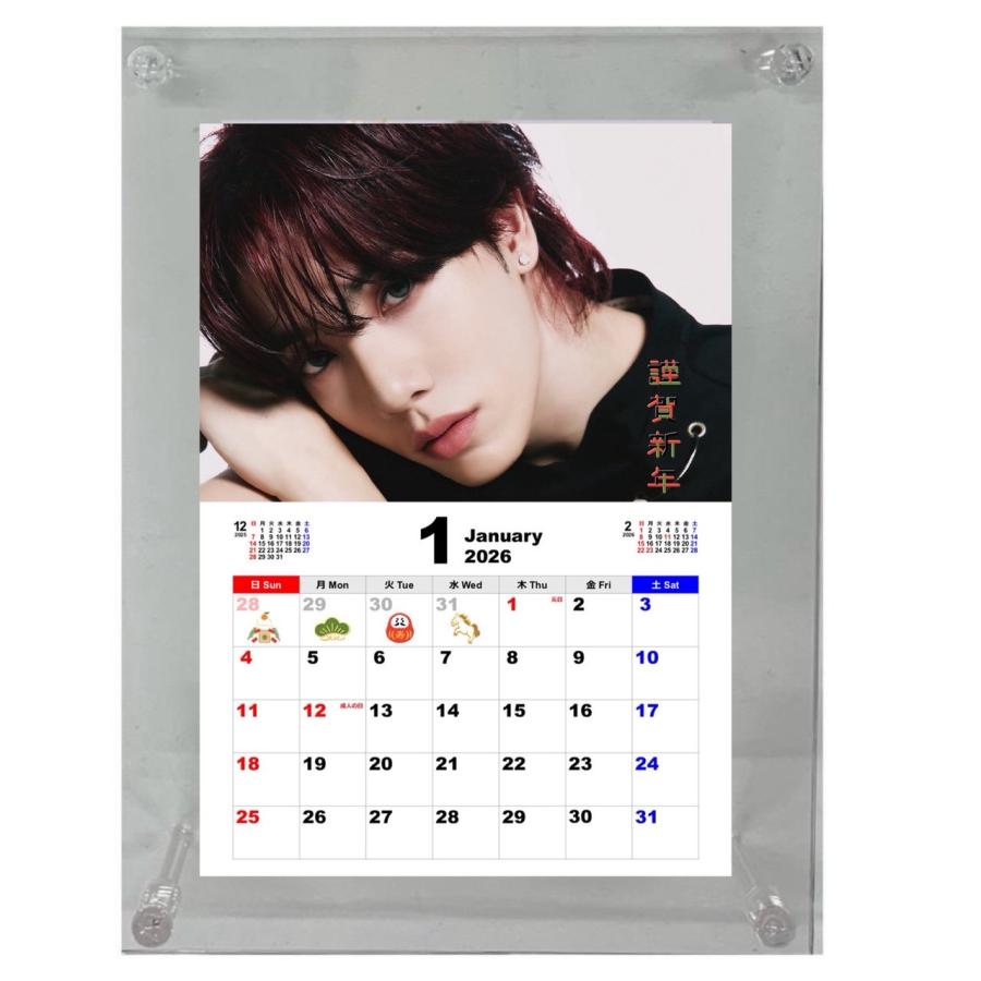 カズタ n.SSign エヌサイン 2026 フォトフレーム付き 卓上 カレンダー