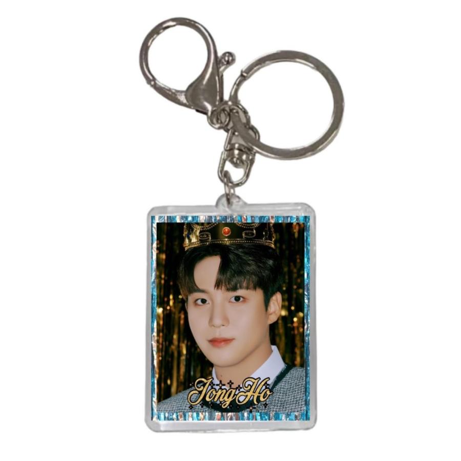 ジョンホ ATEEZ エイティーズ 両面 写真入り キーホルダー 韓流 グッズ 