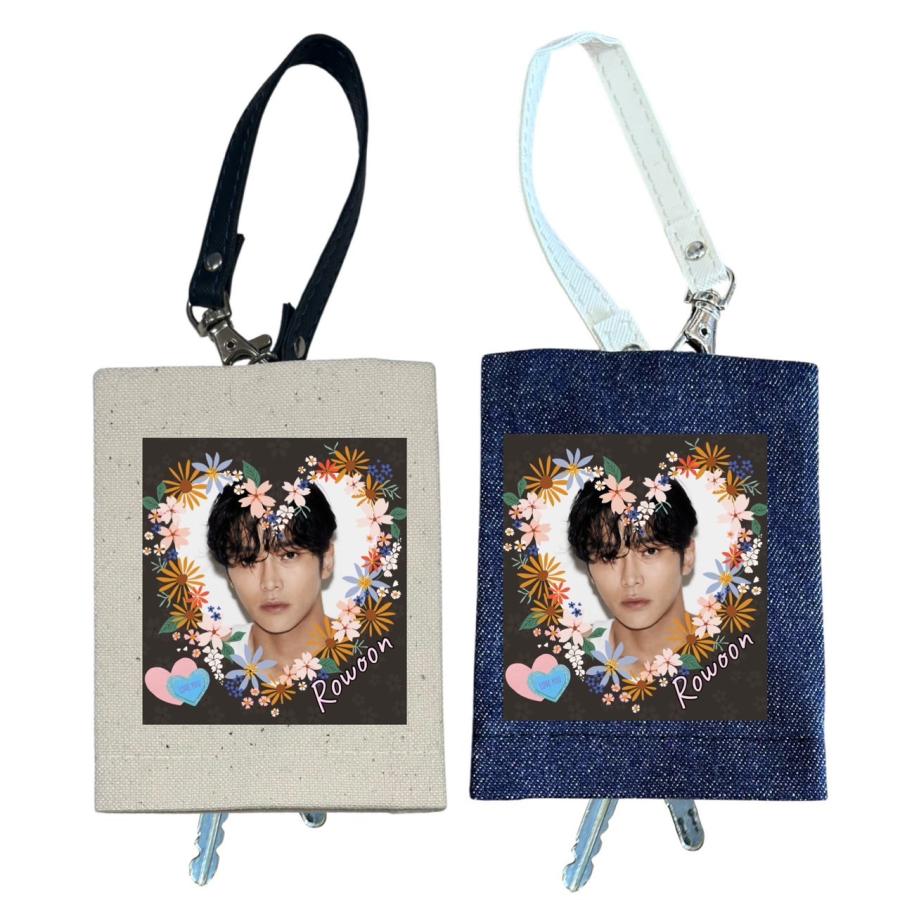 ロウン　キーホルダー ロウン 布製 キーケース キーホルダー 伸びる リール付き 伸縮 韓流