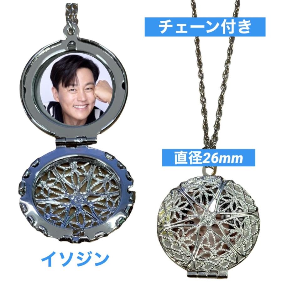 イソジン 写真入り ロケット ペンダント ネックレスチェーン付き 韓流