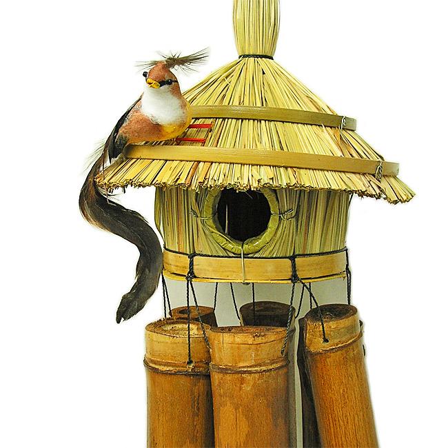現品限り・小鳥付き】バンブー 風鈴 ウィンドチャイム 竹ベル40cm